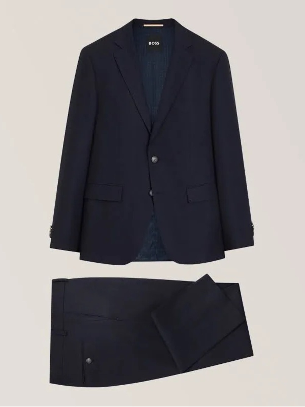 Boss Men's Black Suits set -100% wool, 46R